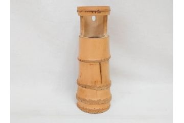 素朴な質感が味わい深い竹一重切花入(家元、花押、銘、茶道具、花瓶、花器、共箱付き)(R-071724)