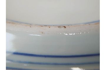 江戸〜明治　古伊万里　染付　微塵唐草文　1尺5寸　約47cm　一つ一つ丁寧に描かれた絵付けが美しい大皿(松竹梅図、和皿、和食器、一尺五寸)(R-071729)