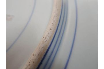 古伊万里　染付　蛸唐草文　松竹梅文　渦福　約45cm　1尺4寸　大胆かつ繊細な絵柄に魅了される大皿(二重角福、和食器、和皿、一尺四寸)(R-071730)