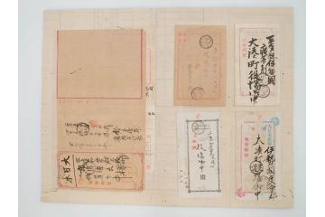 戦前　軍事郵便　伊勢國　大湊町　遼東守備軍　葉書　エンタイヤ　まとめて48枚セット(はかき、はがき、ハガキ、絵葉書、明治、消印、通信省発行、征露、伊勢神社、戦時通信用紙)(R-071735)