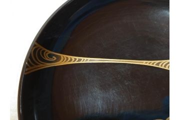 明治〜大正　輪島塗　木製漆器　紅葉の蒔絵が食卓のアクセントになる吸物椀8客セット(もみじ、モミジ、黒漆、お椀、和食器)(R-071738)