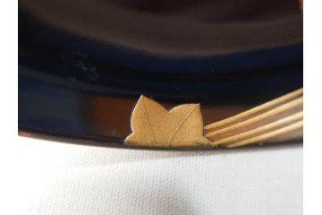 明治〜大正　輪島塗　木製漆器　紅葉の蒔絵が食卓のアクセントになる吸物椀8客セット(もみじ、モミジ、黒漆、お椀、和食器)(R-071738)