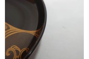 明治〜大正　輪島塗　木製漆器　紅葉の蒔絵が食卓のアクセントになる吸物椀8客セット(もみじ、モミジ、黒漆、お椀、和食器)(R-071738)