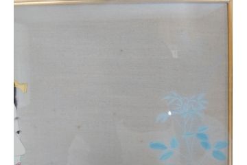 上村松園　「若葉」　モモセ版画美術　限定300部のうち292番　気品の漂う女性の姿を見事に表現された手摺木版画(人物画、絵画、額装、箱付き)(R-071745)