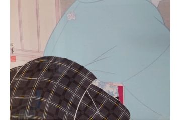 上村松園　「若葉」　モモセ版画美術　限定300部のうち292番　気品の漂う女性の姿を見事に表現された手摺木版画(人物画、絵画、額装、箱付き)(R-071745)