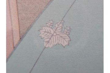 上村松園　「若葉」　モモセ版画美術　限定300部のうち292番　気品の漂う女性の姿を見事に表現された手摺木版画(人物画、絵画、額装、箱付き)(R-071745)
