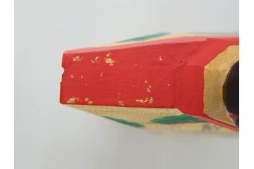 春日有職　奈良人形師　五代　瀬谷桃源　一刀彫　力強い彫りと華やかな色彩が美しい立雛(ひな、ヒナ、木彫、彫刻、木製、置物、共箱付き)(R-071747)