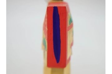 春日有職　奈良人形師　五代　瀬谷桃源　一刀彫　力強い彫りと華やかな色彩が美しい立雛(ひな、ヒナ、木彫、彫刻、木製、置物、共箱付き)(R-071747)