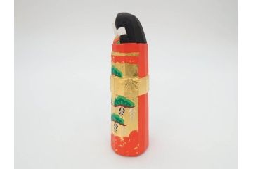 春日有職　奈良人形師　五代　瀬谷桃源　一刀彫　力強い彫りと華やかな色彩が美しい立雛(ひな、ヒナ、木彫、彫刻、木製、置物、共箱付き)(R-071747)