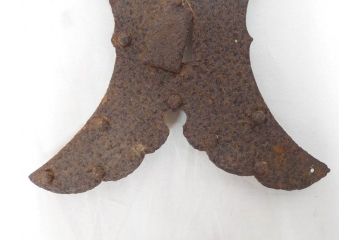 アンティーク雑貨　錆びた風合いが趣溢れる蔵戸の錠前金具(ディスプレイ雑貨、蔵戸パーツ)(R-071751)