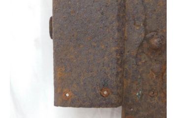 アンティーク雑貨　当時の雰囲気が味わえる蔵戸の錠前金具(ディスプレイ雑貨、蔵戸パーツ)(R-071752)