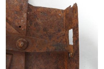 アンティーク雑貨　当時の雰囲気が味わえる蔵戸の錠前金具(ディスプレイ雑貨、蔵戸パーツ)(R-071752)