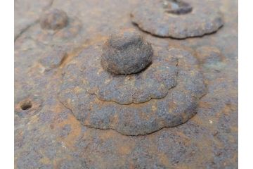 アンティーク雑貨　当時の雰囲気が味わえる蔵戸の錠前金具(ディスプレイ雑貨、蔵戸パーツ)(R-071752)