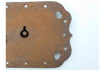 アンティーク雑貨　小槌と巾着の意匠が目を惹く蔵戸の錠前金具(こづち、ディスプレイ雑貨、蔵戸パーツ)(R-071753)