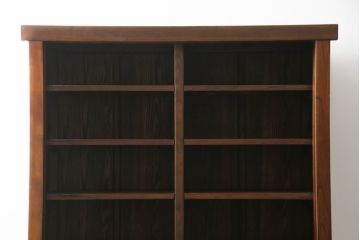中古　美品　高級品!!　国産職人手造り　タモ材　框組み　上質な和の空間を演出する水屋箪笥サイドボード(食器棚、収納棚、戸棚、茶箪笥、サイドキャビネット、店舗什器)(R-071787)