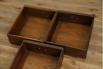 中古　美品　高級品!!　国産職人手造り　タモ材　框組み　上質な和の空間を演出する水屋箪笥サイドボード(食器棚、収納棚、戸棚、茶箪笥、サイドキャビネット、店舗什器)(R-071787)