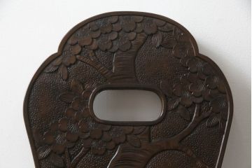 和製ビンテージ　軽井沢彫り　和モダンな佇まいが魅力のダイニングチェア(板座チェア、椅子、イス、ヴィンテージ)(R-071789)