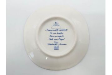 ARABIA FINLAND　天使シリーズ　可愛らしい天使が描かれた神秘的な雰囲気のウォールプレート2枚セット(壁掛け、Riittatuulikki Hirvonenデザイン、アラビア、フィンランド、北欧食器、ミニプレート)(R-071805)
