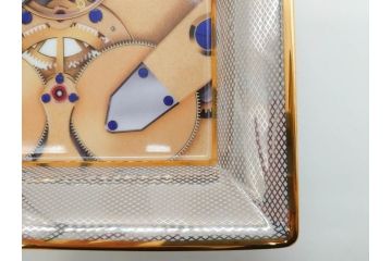 レア　スイス　時計ブランド　F.P.JOURNE(フランソワ・ポール・ジュルヌ)　Invenit et Fecit　LIMOGES(リモージュ)　大胆に描かれた時計柄が印象的なトレイ(ノベルティ、記念品、皿、トレー、小物入れ、30th Anniversary)(R-071806)