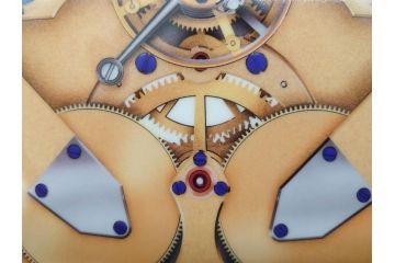 レア　スイス　時計ブランド　F.P.JOURNE(フランソワ・ポール・ジュルヌ)　Invenit et Fecit　LIMOGES(リモージュ)　大胆に描かれた時計柄が印象的なトレイ(ノベルティ、記念品、皿、トレー、小物入れ、30th Anniversary)(R-071806)