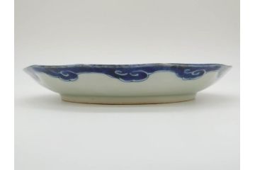 江戸期　上手物　古伊万里　染付　約21cm　6.9寸　職人による丁寧な絵付けに魅了される十二角皿2枚セット(和食器、和皿、中皿、変形皿、鳥、六寸九分)(R-071808)