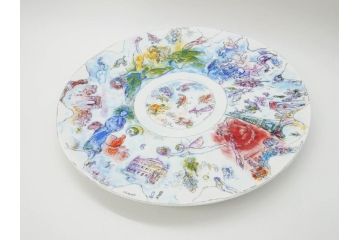 フランス　BERNARDAUD(ベルナルド)　マルク・シャガール・コレクション　パリ・オペラ座 1963　約36cm　多種多様な美しい絵柄が神秘的な雰囲気を醸し出すクーププレート(天井絵、大皿、飾り皿)(R-071809)