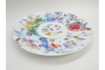 フランス　BERNARDAUD(ベルナルド)　マルク・シャガール・コレクション　パリ・オペラ座 1963　約36cm　多種多様な美しい絵柄が神秘的な雰囲気を醸し出すクーププレート(天井絵、大皿、飾り皿)(R-071809)