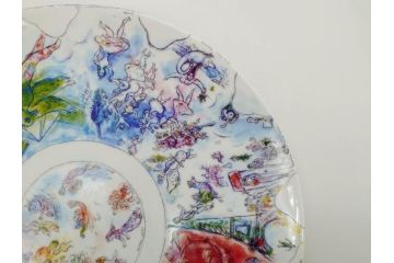 フランス　BERNARDAUD(ベルナルド)　マルク・シャガール・コレクション　パリ・オペラ座 1963　約36cm　多種多様な美しい絵柄が神秘的な雰囲気を醸し出すクーププレート(天井絵、大皿、飾り皿)(R-071809)