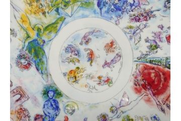 フランス　BERNARDAUD(ベルナルド)　マルク・シャガール・コレクション　パリ・オペラ座 1963　約36cm　多種多様な美しい絵柄が神秘的な雰囲気を醸し出すクーププレート(天井絵、大皿、飾り皿)(R-071809)
