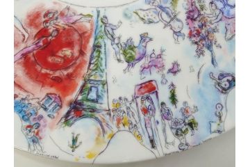 フランス　BERNARDAUD(ベルナルド)　マルク・シャガール・コレクション　パリ・オペラ座 1963　約36cm　多種多様な美しい絵柄が神秘的な雰囲気を醸し出すクーププレート(天井絵、大皿、飾り皿)(R-071809)