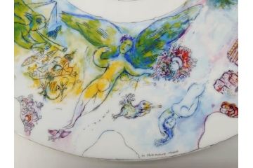フランス　BERNARDAUD(ベルナルド)　マルク・シャガール・コレクション　パリ・オペラ座 1963　約36cm　多種多様な美しい絵柄が神秘的な雰囲気を醸し出すクーププレート(天井絵、大皿、飾り皿)(R-071809)