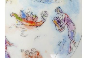 フランス　BERNARDAUD(ベルナルド)　マルク・シャガール・コレクション　パリ・オペラ座 1963　約36cm　多種多様な美しい絵柄が神秘的な雰囲気を醸し出すクーププレート(天井絵、大皿、飾り皿)(R-071809)