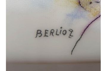 フランス　BERNARDAUD(ベルナルド)　マルク・シャガール・コレクション　パリ・オペラ座 1963　約36cm　多種多様な美しい絵柄が神秘的な雰囲気を醸し出すクーププレート(天井絵、大皿、飾り皿)(R-071809)