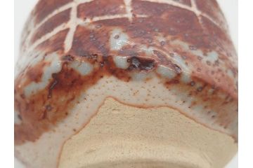 青龍洞　志野　約13cm　4.1寸　深みのある色合いが上品な和の雰囲気を高める茶碗(茶道具、花押、志埜、立花大亀、茶器、抹茶碗、和食器、共箱付き、四寸一分)(R-071813)
