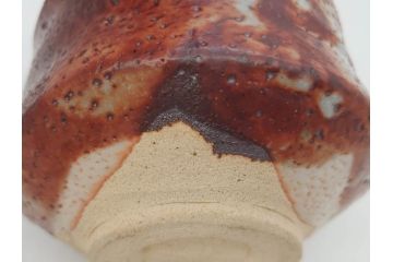青龍洞　志野　約13cm　4.1寸　深みのある色合いが上品な和の雰囲気を高める茶碗(茶道具、花押、志埜、立花大亀、茶器、抹茶碗、和食器、共箱付き、四寸一分)(R-071813)