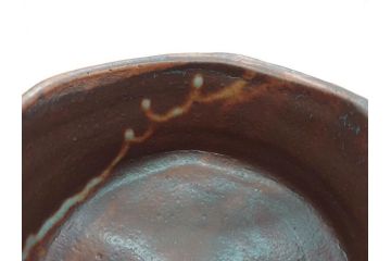 青龍洞　志野　約13cm　4.1寸　深みのある色合いが上品な和の雰囲気を高める茶碗(茶道具、花押、志埜、立花大亀、茶器、抹茶碗、和食器、共箱付き、四寸一分)(R-071813)