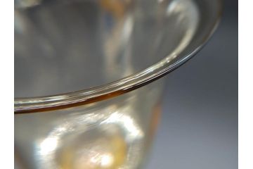 イタリア　ムラノガラス　ベネチアンガラス　金彩　細やかな意匠が美しいワイングラス2客セット(ヴェネチアングラス、MURANO、ムラーノガラス、作家物)(R-071814)