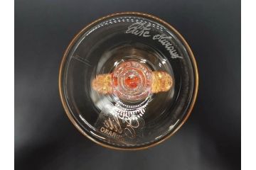 イタリア　ムラノガラス　ベネチアンガラス　金彩　細やかな意匠が美しいワイングラス2客セット(ヴェネチアングラス、MURANO、ムラーノガラス、作家物)(R-071814)