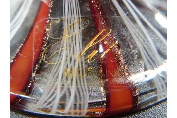 イタリア　ムラノガラス　ベネチアンガラス　金彩　白鳥　繊細なデザインが上品な雰囲気を高めるワイングラス(ヴェネチアングラス、MURANO、ムラーノガラス、作家物)(R-071816)