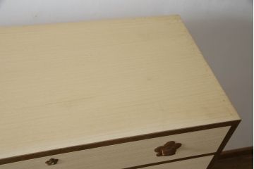 中古　名門　東京日本橋　美術家具　「菊座桑引手」で有名な西谷製の高級桐箪笥(並厚、和タンス、衣装箪笥、桐たんす、着物箪笥)(R-071822)