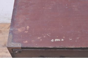 和製アンティーク　前面栗材　漆塗り　趣のある佇まいが魅力的な会津箪笥ローボード(和たんす、時代箪笥、収納箪笥、衣装箪笥、引き出し、ローチェスト、テレビ台、テレビボード)(R-071884)