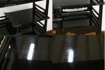 中古　超美品　輪島塗り　漆芸作家　柿木章作　風景の細やかな描写に惹き込まれる飾り棚(茶棚、違い棚、収納棚、戸棚)(定価約1000万円超)(R-071892)