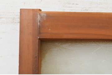 アンティーク建具　昭和レトロな空間づくりにおすすめなレトロガラス入り引き戸1枚(ガラス戸)(R-071894)