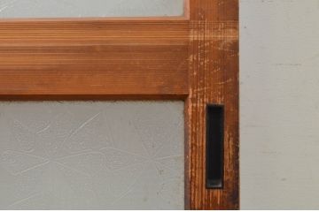 アンティーク建具　昭和レトロな空間づくりにおすすめなレトロガラス入り引き戸1枚(ガラス戸)(R-071894)