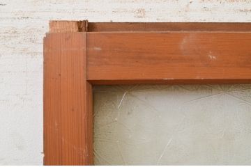 アンティーク建具　昭和レトロな空間づくりにおすすめなレトロガラス入り引き戸1枚(ガラス戸)(R-071894)