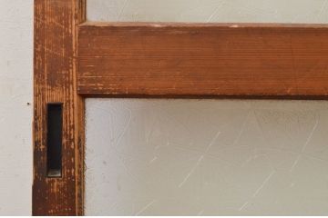 アンティーク建具　昭和レトロな空間づくりにおすすめなレトロガラス入り引き戸1枚(ガラス戸)(R-071894)