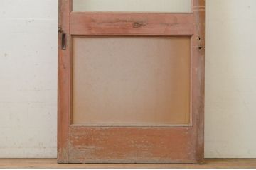 アンティーク建具 ペイント仕上げ限定 昭和レトロな雰囲気を高める銀モールガラス入り引き戸1枚(ガラス戸)(R-071896)