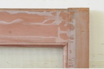 アンティーク建具 ペイント仕上げ限定 昭和レトロな雰囲気を高める銀モールガラス入り引き戸1枚(ガラス戸)(R-071896)