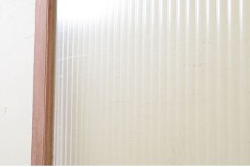 アンティーク建具 ペイント仕上げ限定 昭和レトロな雰囲気を高める銀モールガラス入り引き戸1枚(ガラス戸)(R-071896)