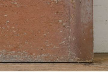 アンティーク建具 ペイント仕上げ限定 昭和レトロな雰囲気を高める銀モールガラス入り引き戸1枚(ガラス戸)(R-071896)